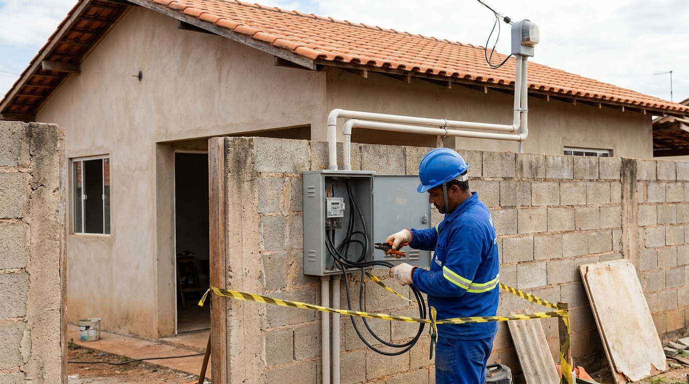 Eletricista instalando padrao de energia em Jundiaí‑SP