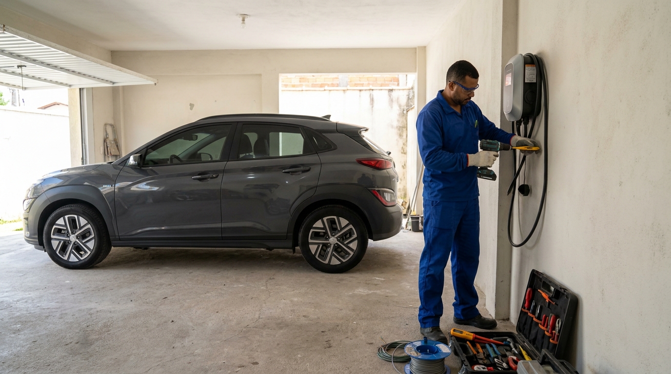 Instalacao de carregador de carro eletrico em Jundiaí‑SP
