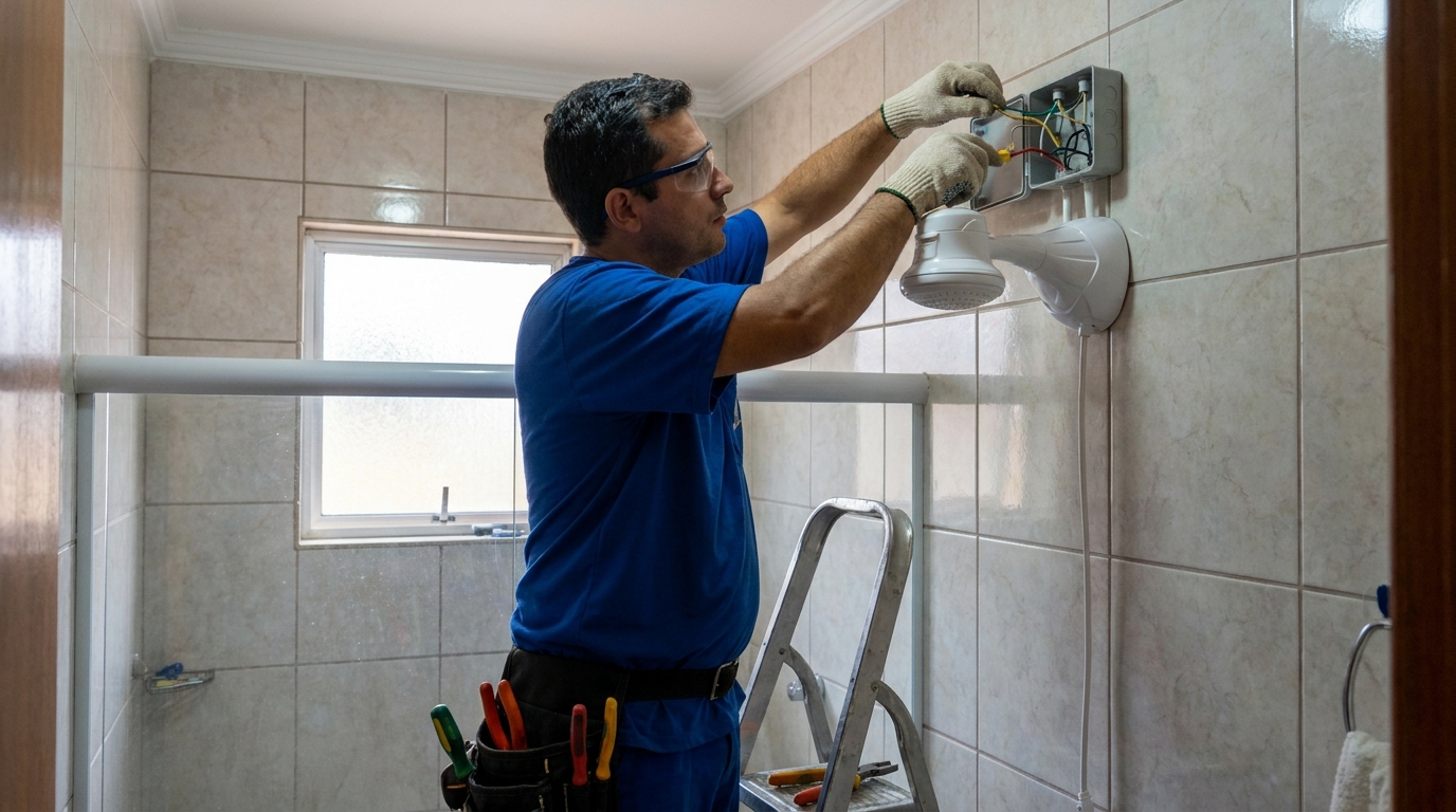 Instalacao de chuveiro eletrico profissional em Jundiaí‑SP