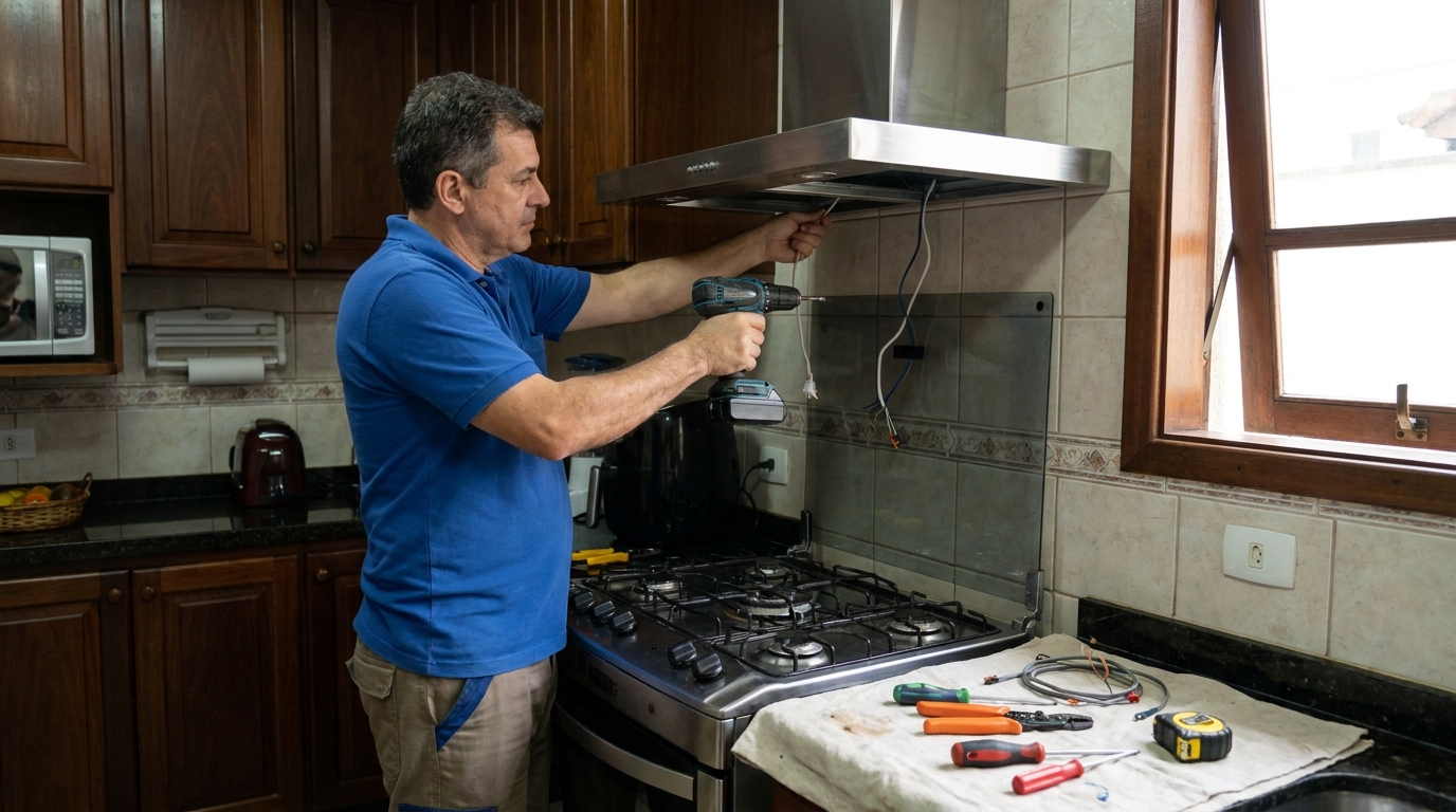 Instalacao de coifa e exaustor residencial em Jundiaí‑SP