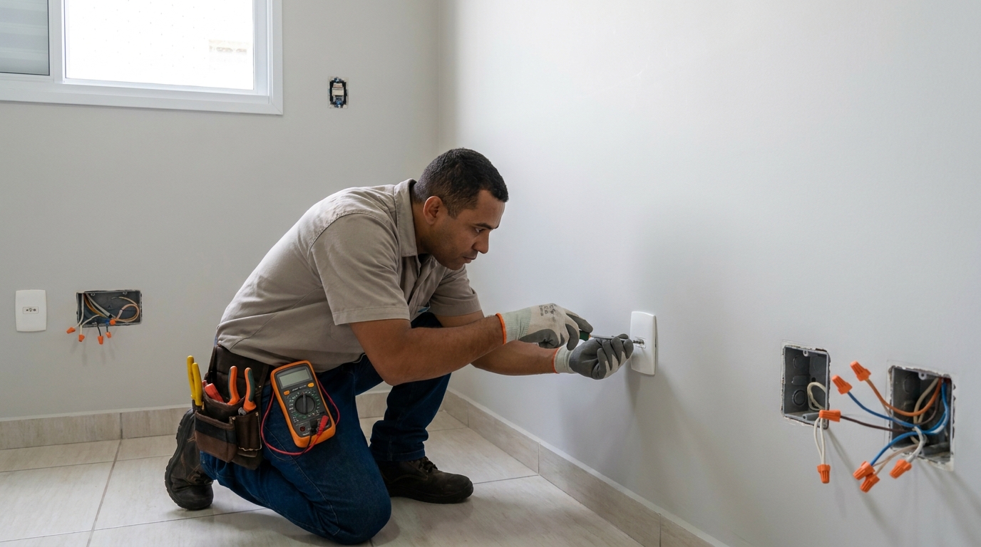 Instalacao de tomada e interruptor em Jundiaí‑SP