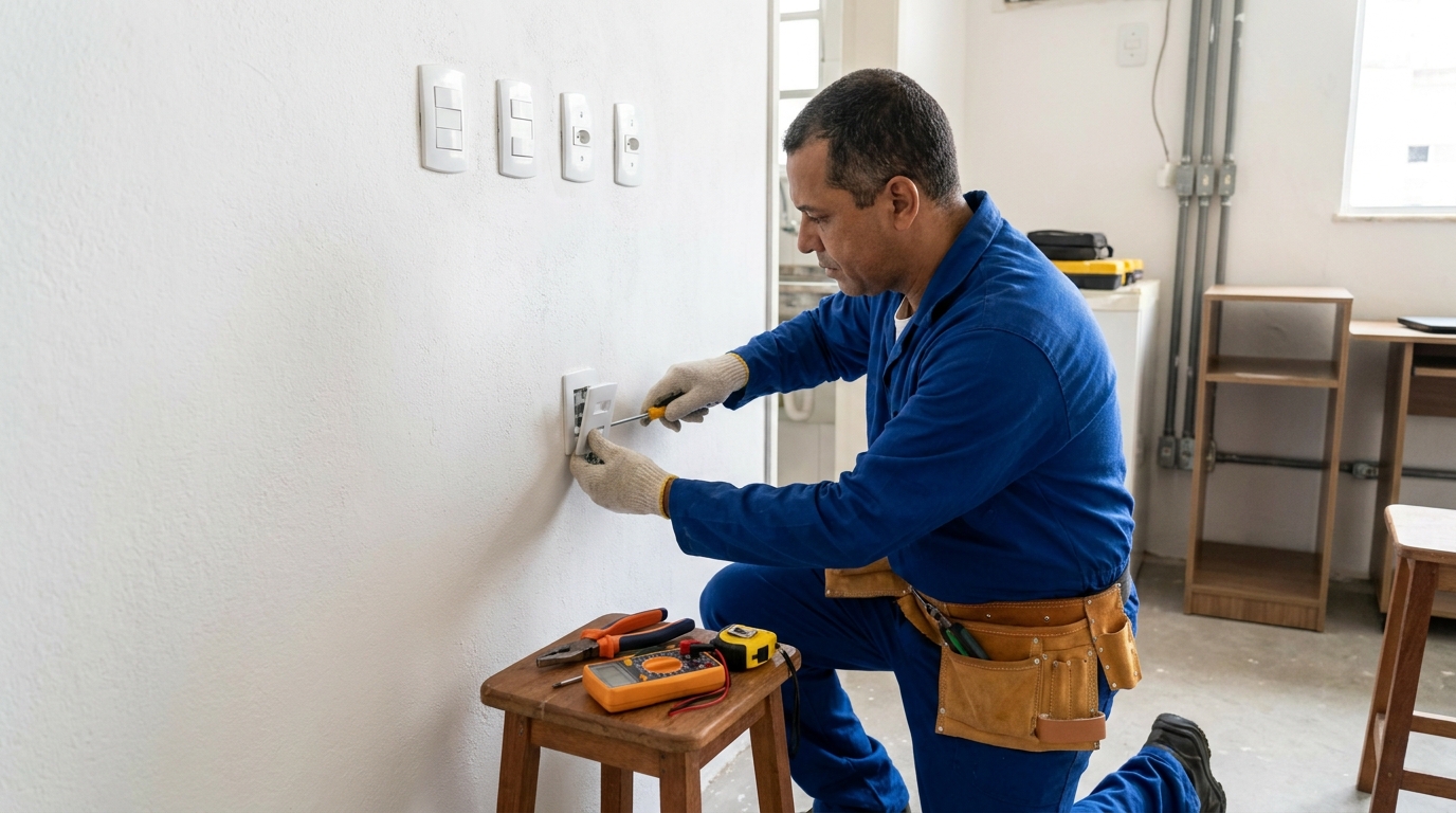 Instalacao de tomada e interruptor profissional em Jundiaí‑SP