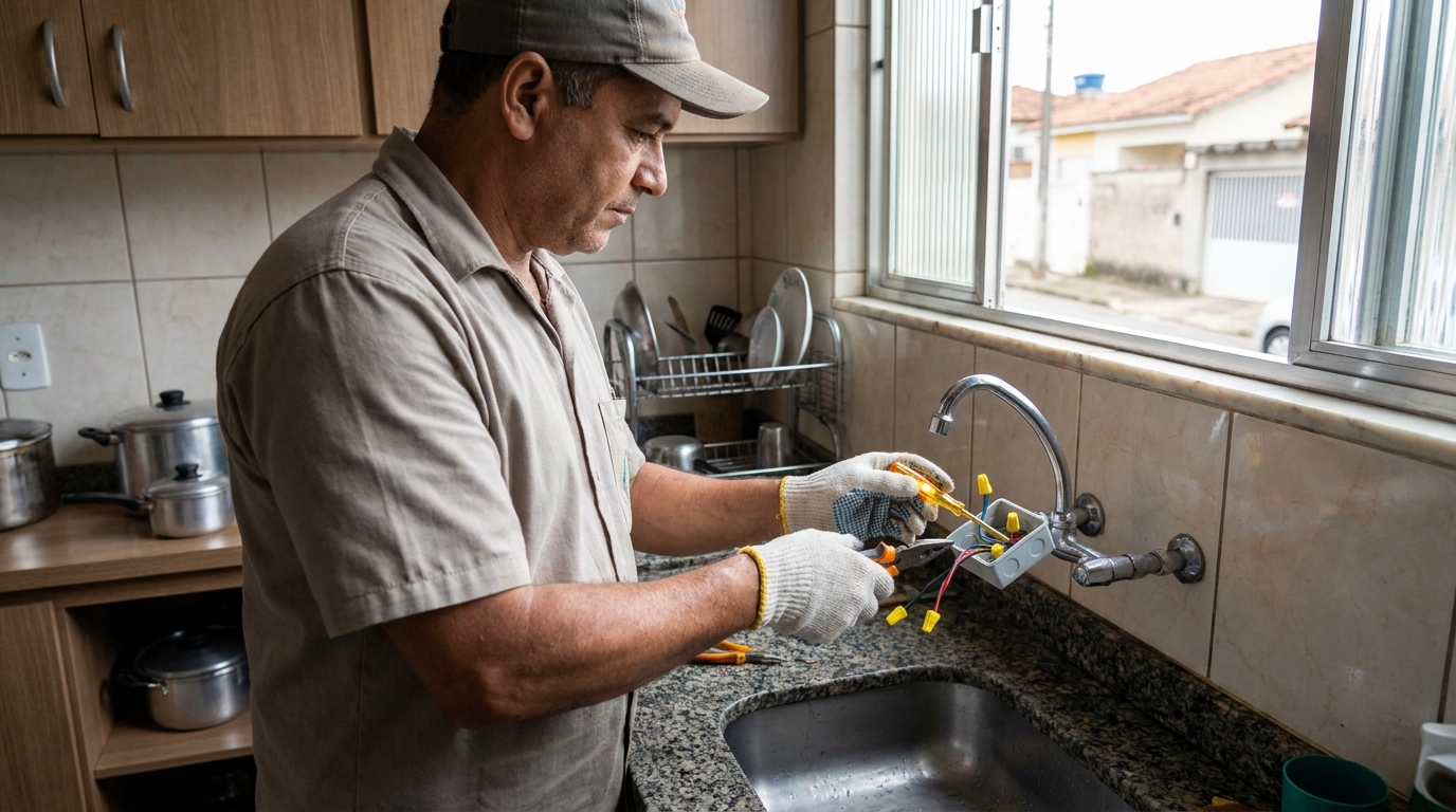 Instalacao de torneira eletrica profissional em Jundiaí‑SP