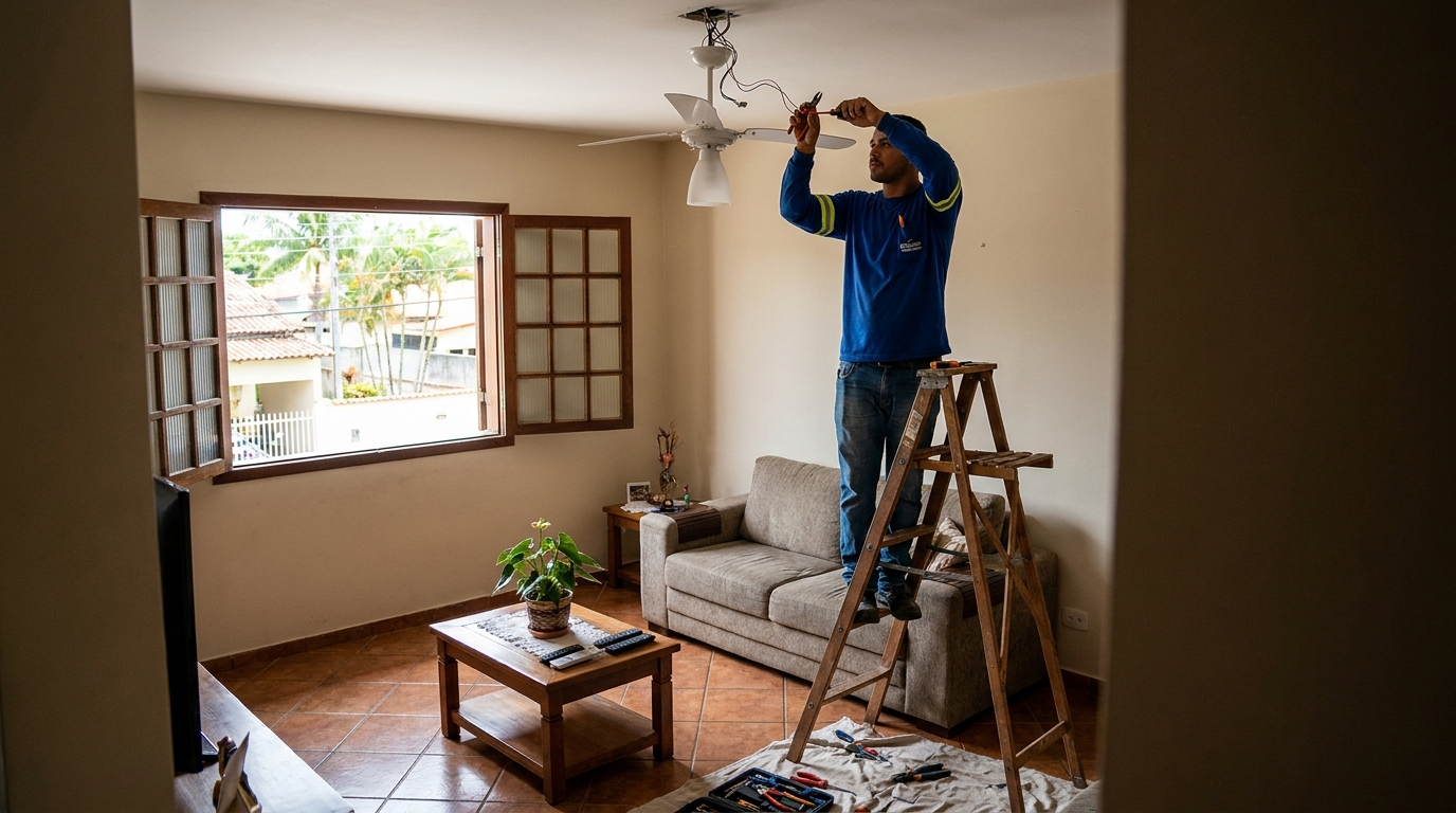 Instalacao de ventilador de teto profissional em Jundiaí‑SP