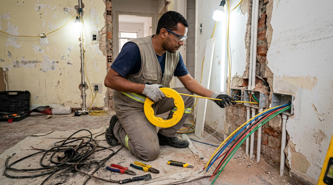 Troca de fiacao eletrica profissional em Jundiaí‑SP