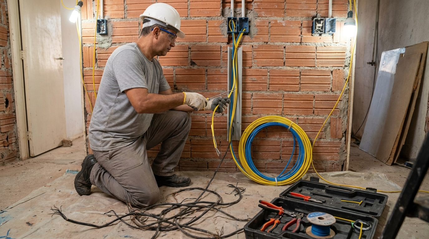 Troca de fiacao eletrica residencial em Jundiaí‑SP